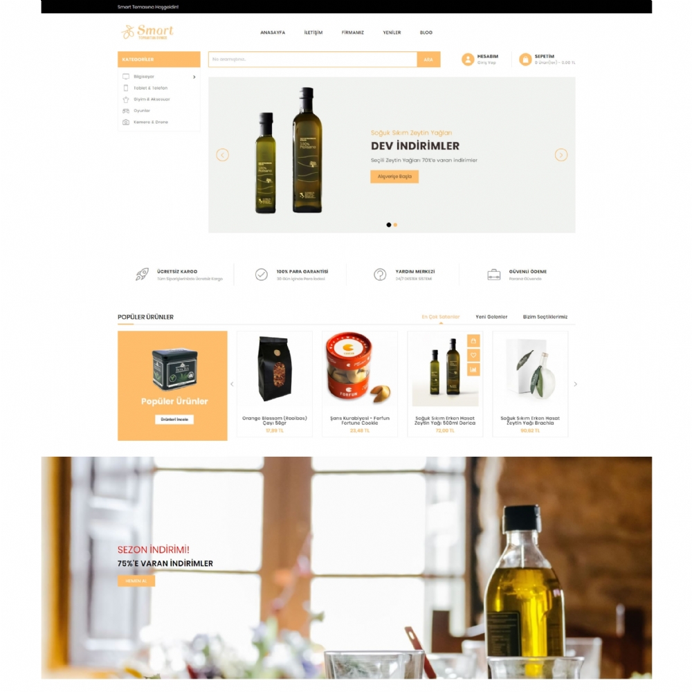 Tech | Smart E-commerce Theme | Smart | cep telefonu, bilgisayar,  şarj aleti, şarj kablosu, telefon pili, kırılmaz cam, bilgisayar kasası, bilgisayar masası, laptop, masa üstü bilgisayar,  hard disk, ekran kartı, ana kart, bilgisayar kasası, mouse, mouse pad, zeytin, zeytinyağı, natural sızma, soğuk sıkım, yeni sıkılmış zeytinyağı | 